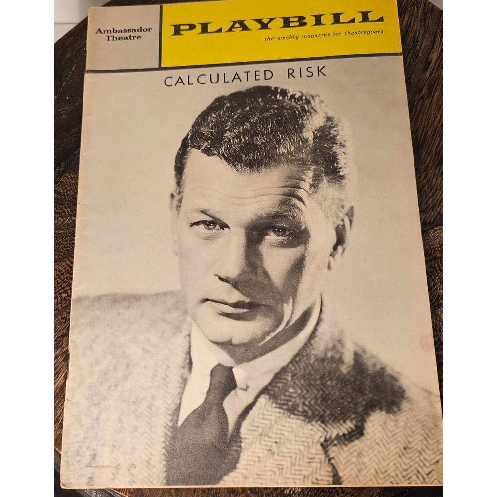 Calculated Risk JOSEPH COTTEN Playbill, Ambassador Theatre April 22, 1963